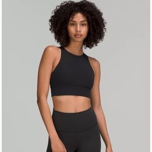 High neck longline energy bra black